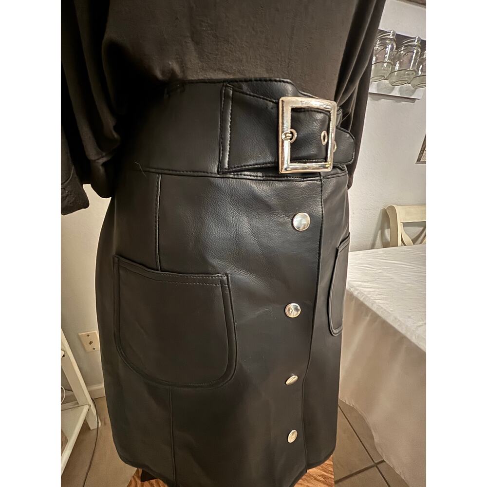 Faux leather A line skirt